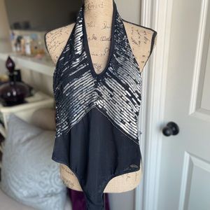 Free People Sequined Bodysuit